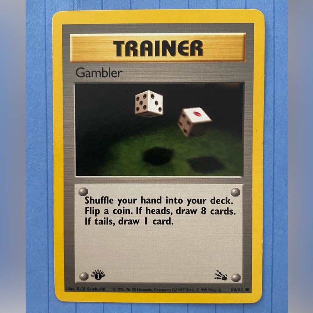 1st edition Pokémon Trainer Card, Gambler